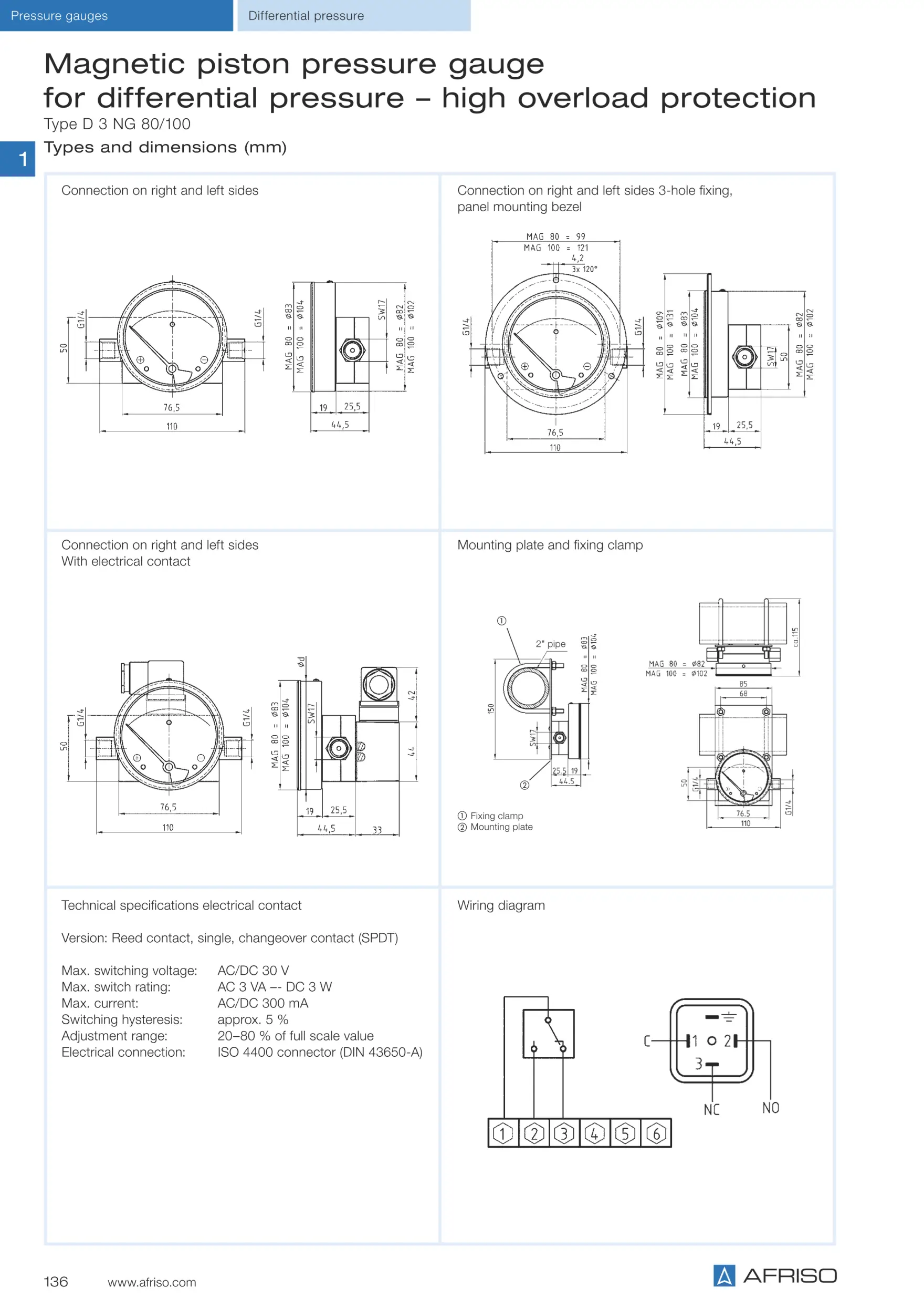 đồng hồ chênh áp có tiếp điểm điện