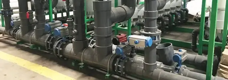 lắp đặt van bướm nhựa điều khiển khí nén